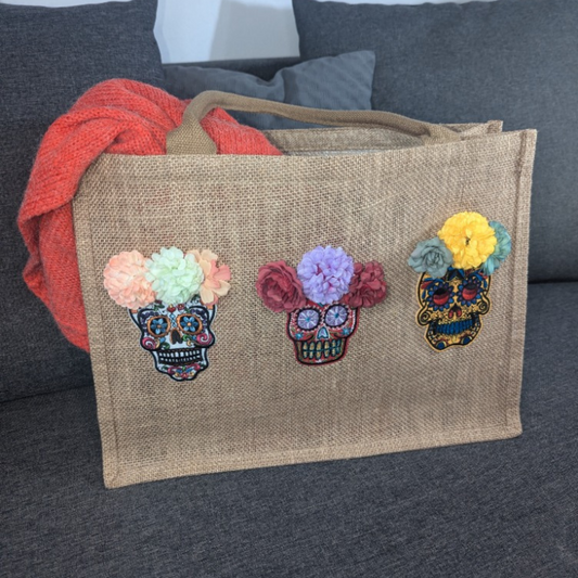 Tote Bag en Jute XL Calaveras