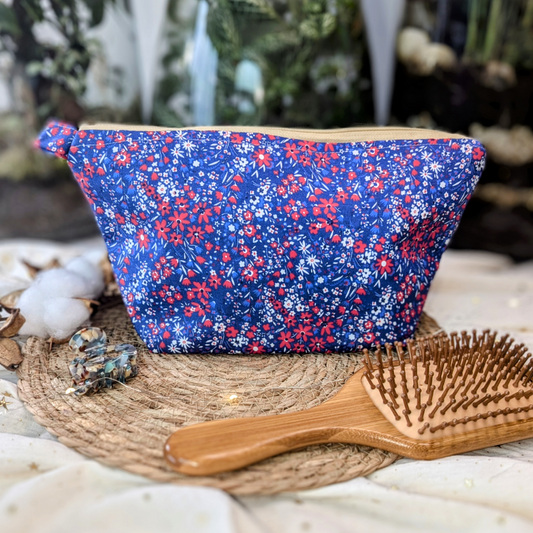 Trousse Triangle Fleur Bleue