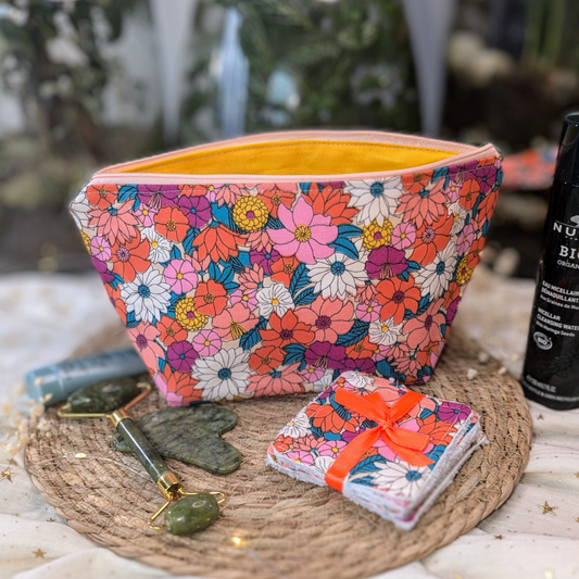 Trousse Triangle Fleur Orange